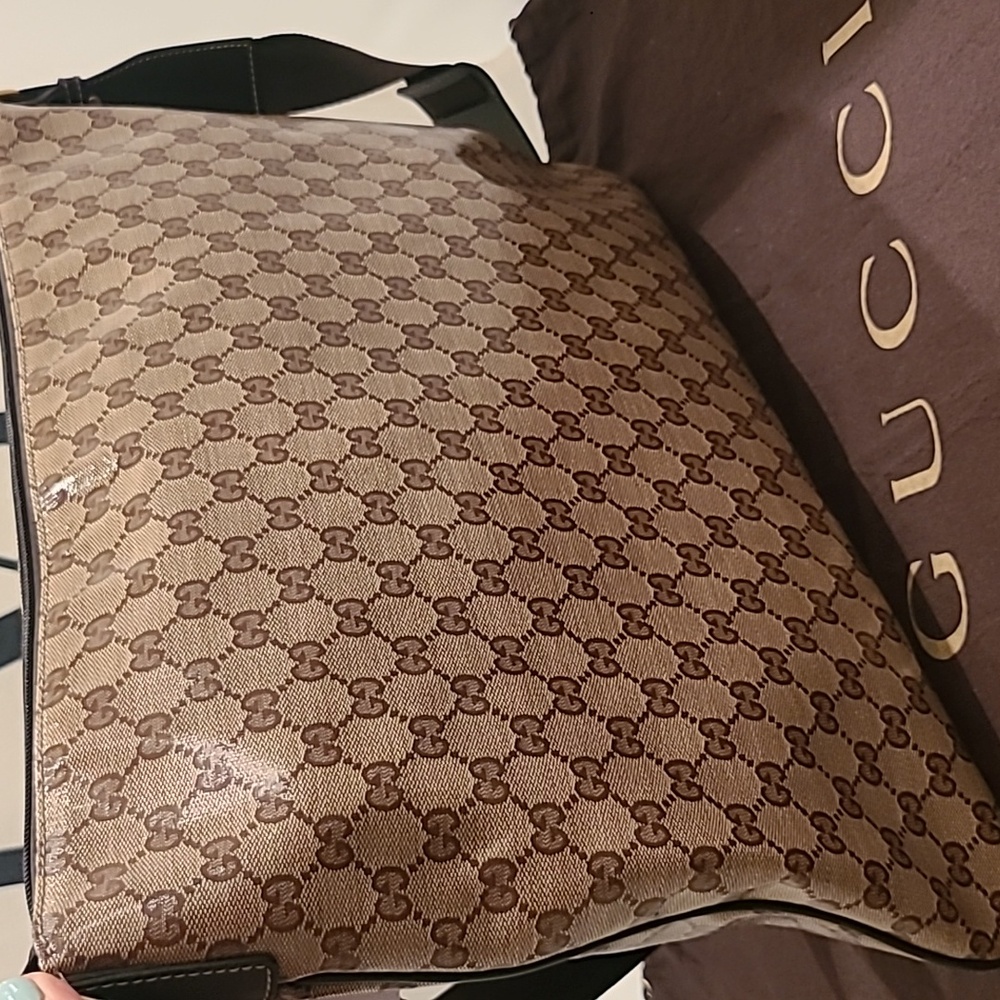 Gucci Crystal Coated Canvas vintage 2000's oversize msgr bag excellent condition - Picture 11 of 17